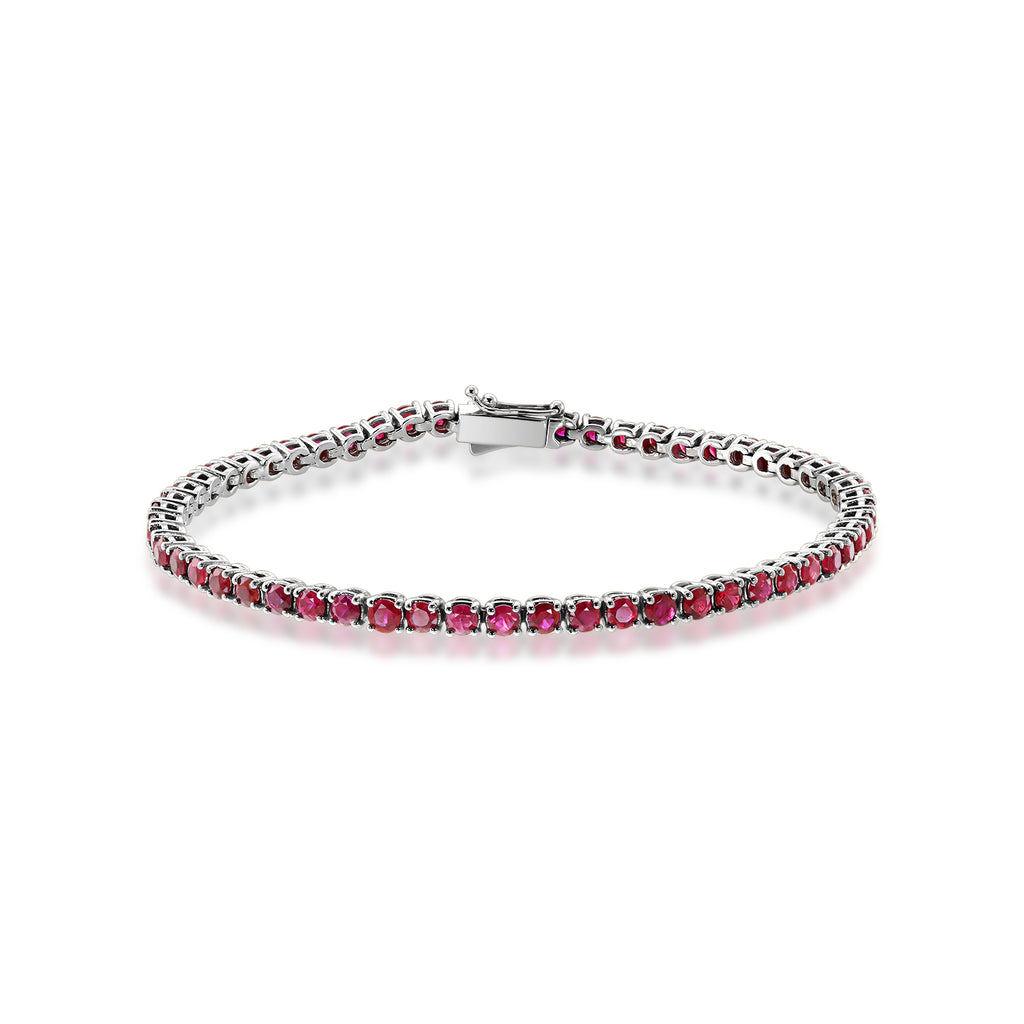 <b>Game, set…match</b><br>Bracelet in White Gold with Rubies - Dita Von Helen