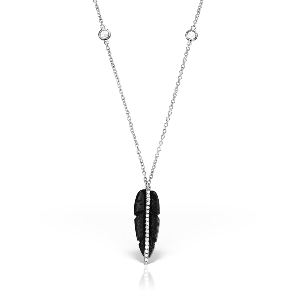 <b>Goddess Ma’at</b><br>Pendant in White Gold with Diamonds and Black Onyx - Dita Von Helen