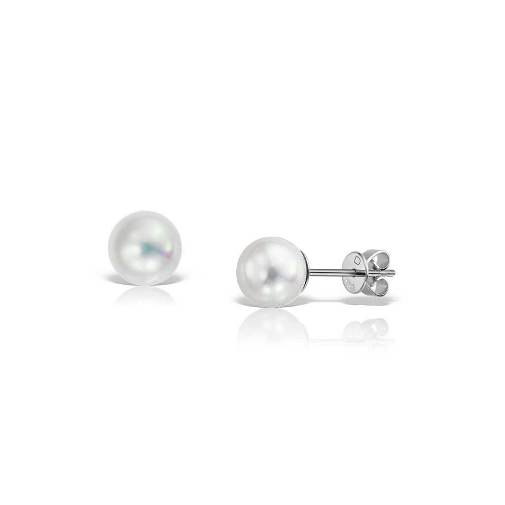 <b>WISDOM</b><br>Earrings in White Gold with White Pearls - Dita Von Helen