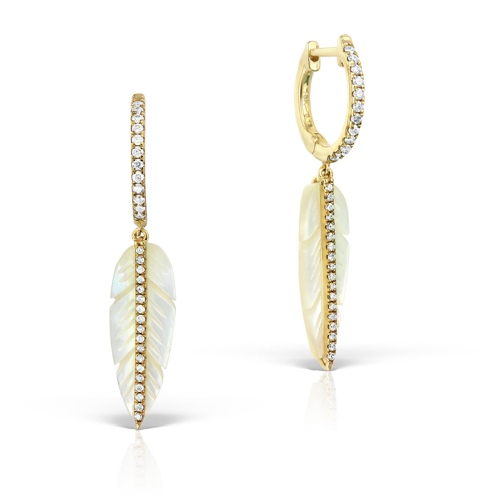 <b>Goddess Ma’at</b><br>Earrings in Gold with Diamonds and White Onyx - Dita Von Helen