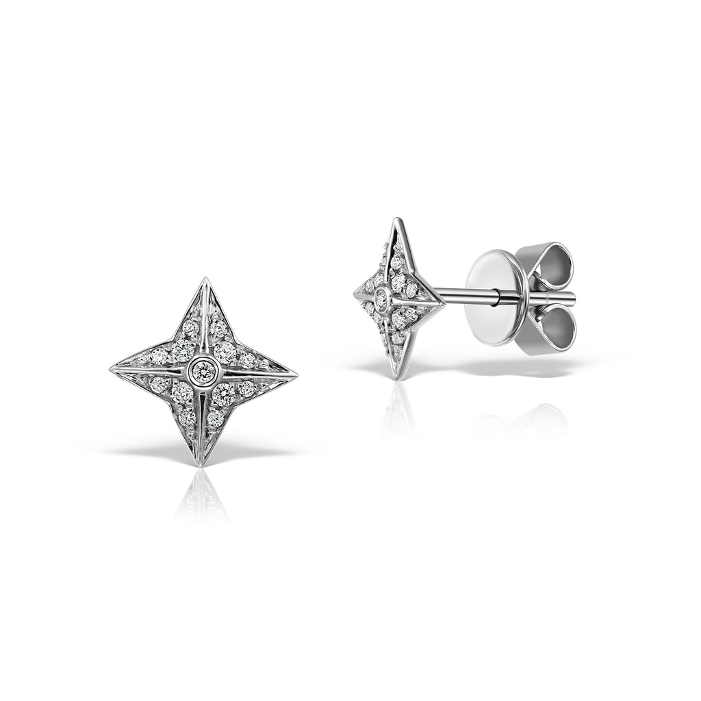 <b>Classic Spark</b><br>Earrings in White Gold with Diamonds - Dita Von Helen