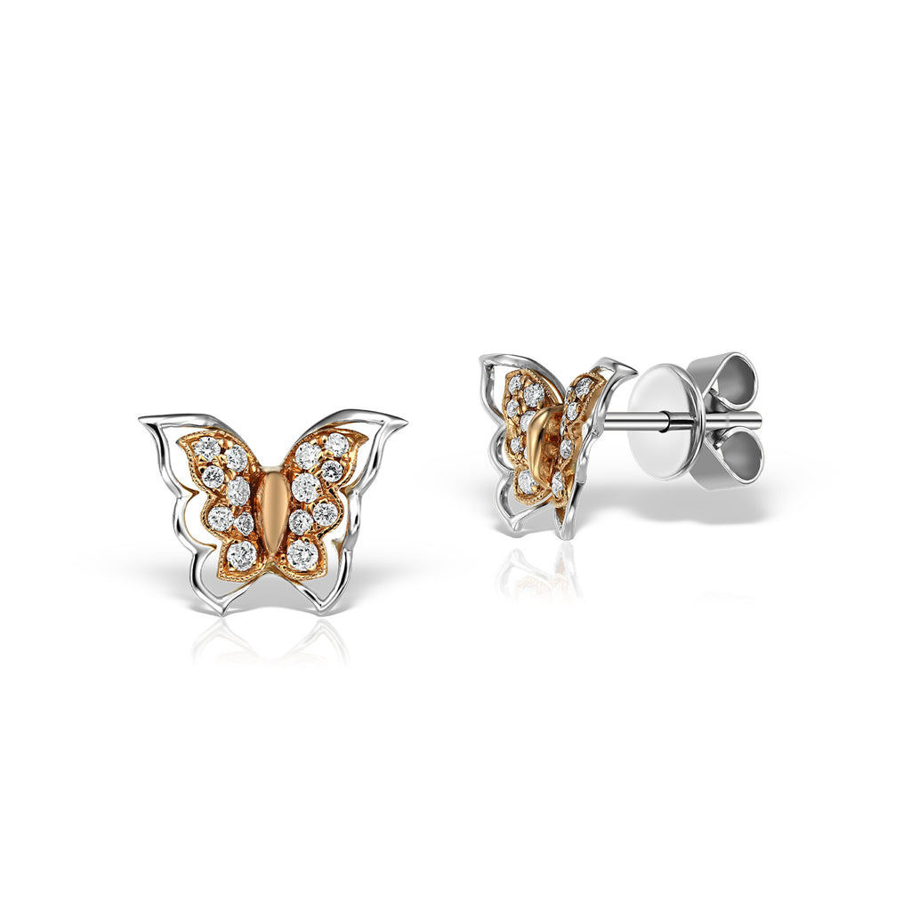 <b>Immortality</b><br>Earrings in Rose & White Gold with Diamonds - Dita Von Helen