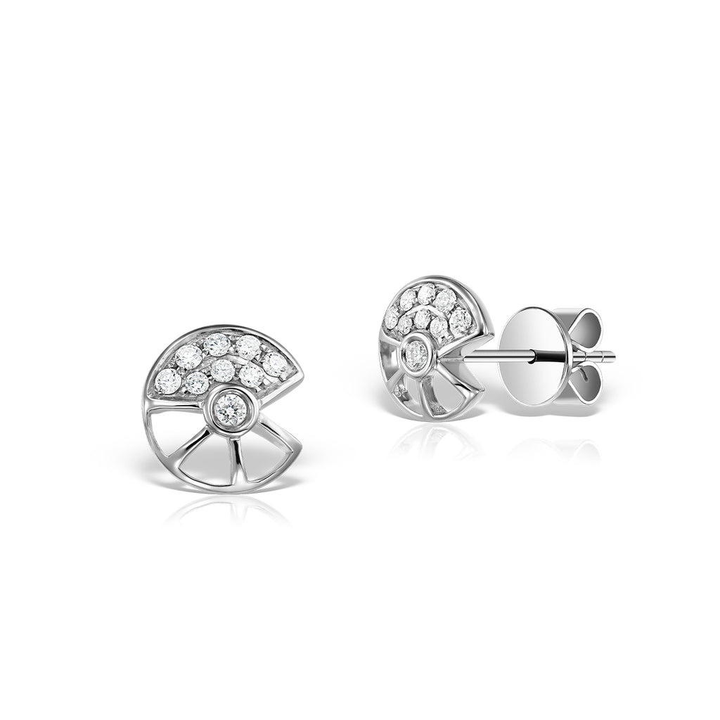 <b>Fortune Wheel</b><br>Earrings in White Gold with Diamonds - Dita Von Helen