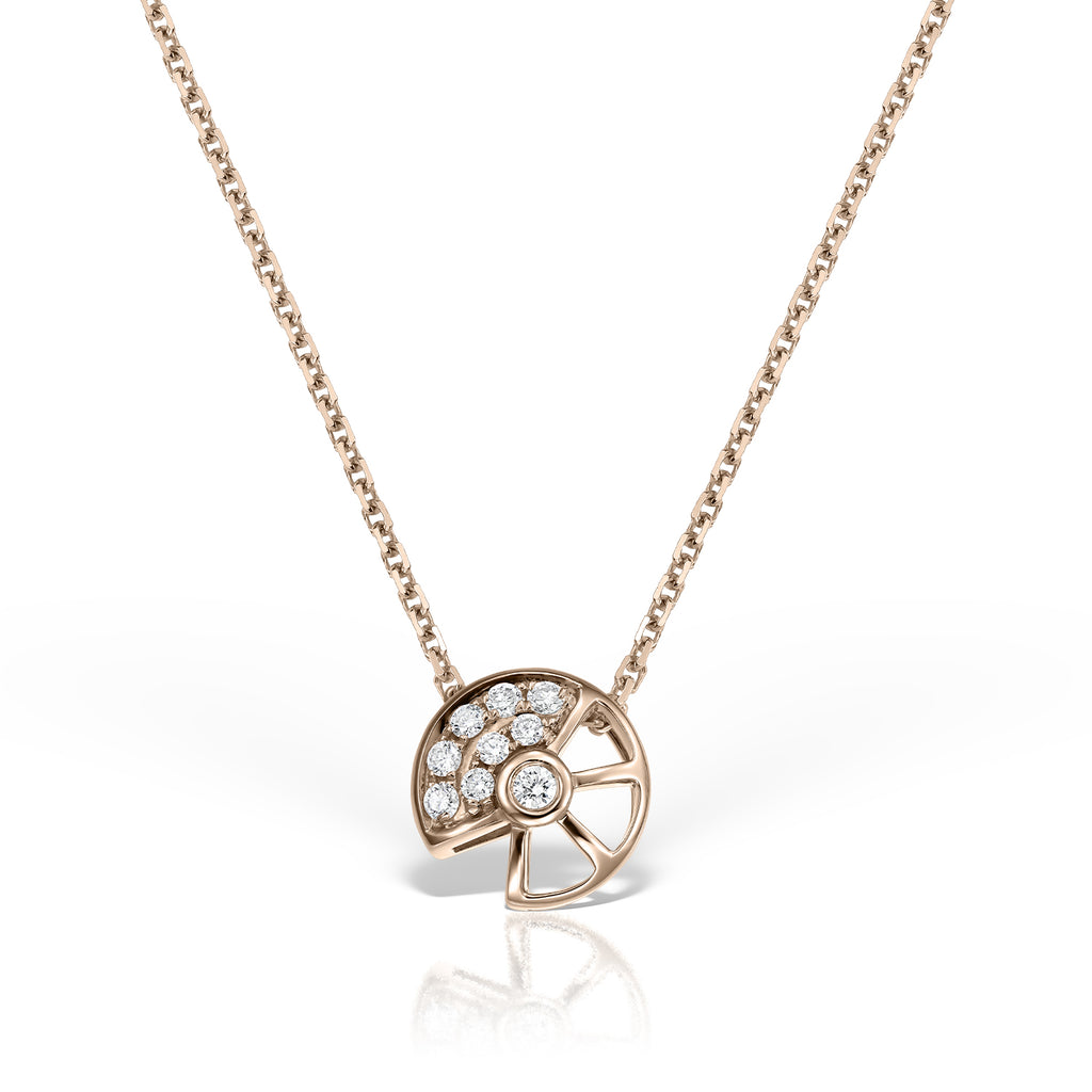 <b>Fortune Wheel</b><br>Pendant in Rose Gold with Diamonds - Dita Von Helen