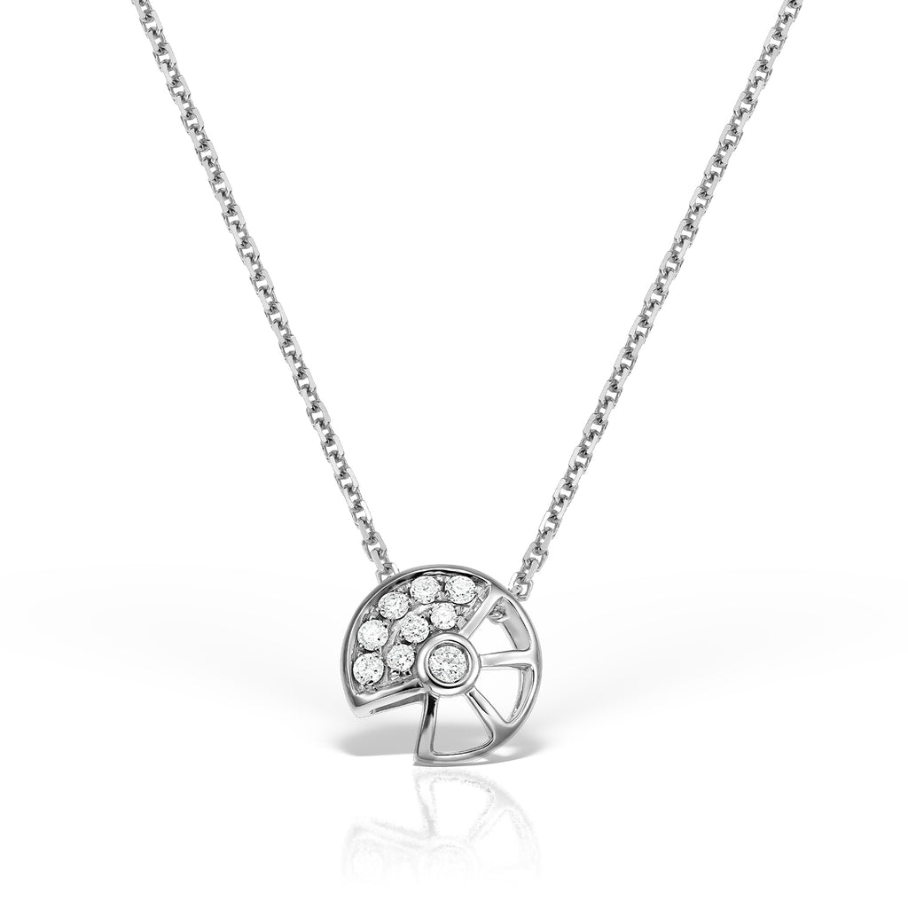 <b>Fortune Wheel</b><br>Pendant in White Gold with Diamonds - Dita Von Helen