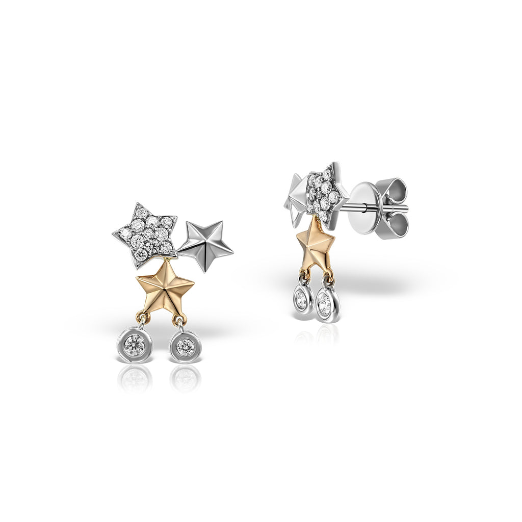 <b>Galaxy</b><br>Earrings in Rose & White Gold with diamonds - Dita Von Helen