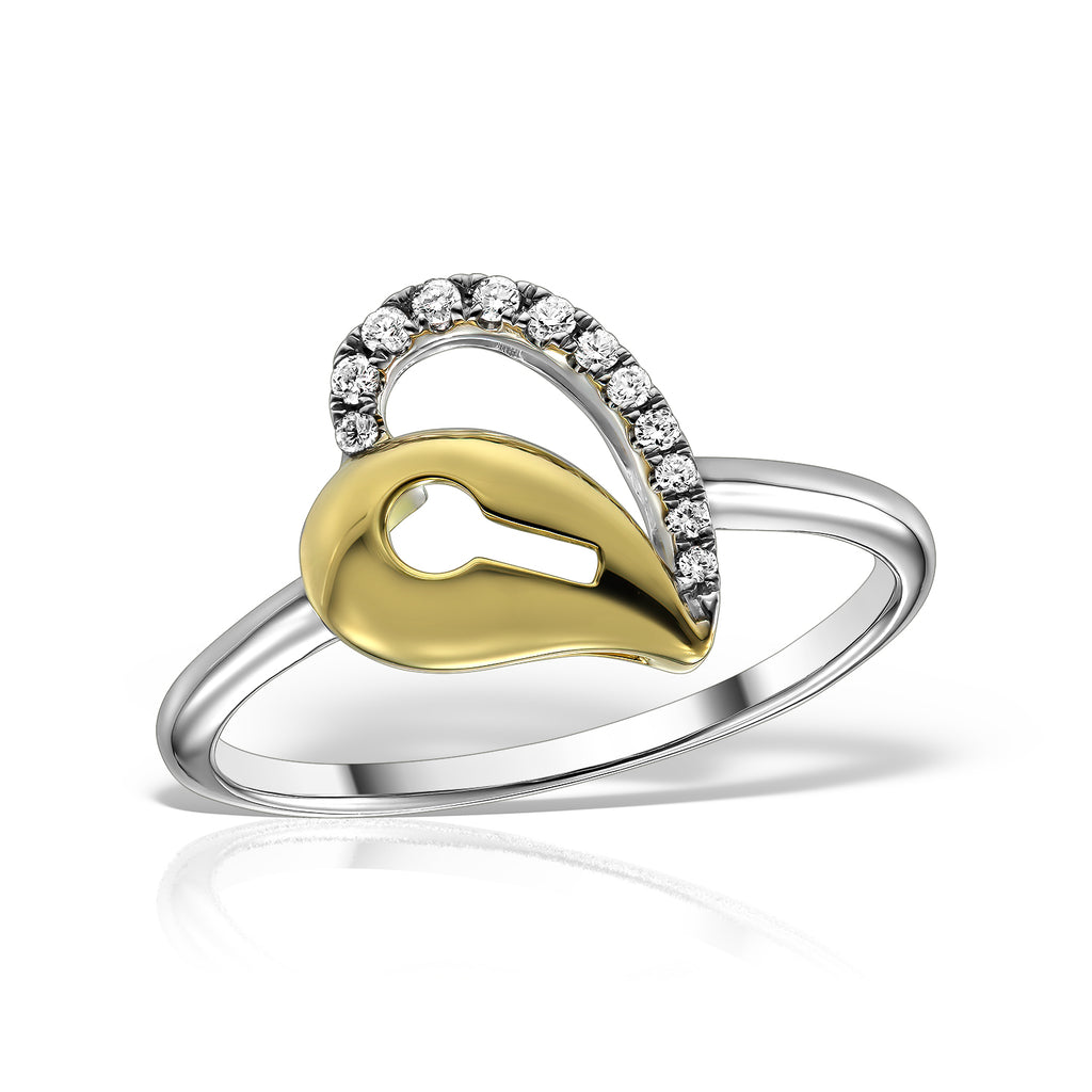 <b>Key of Love</b><br>Ring in Gold with Diamonds - Dita Von Helen