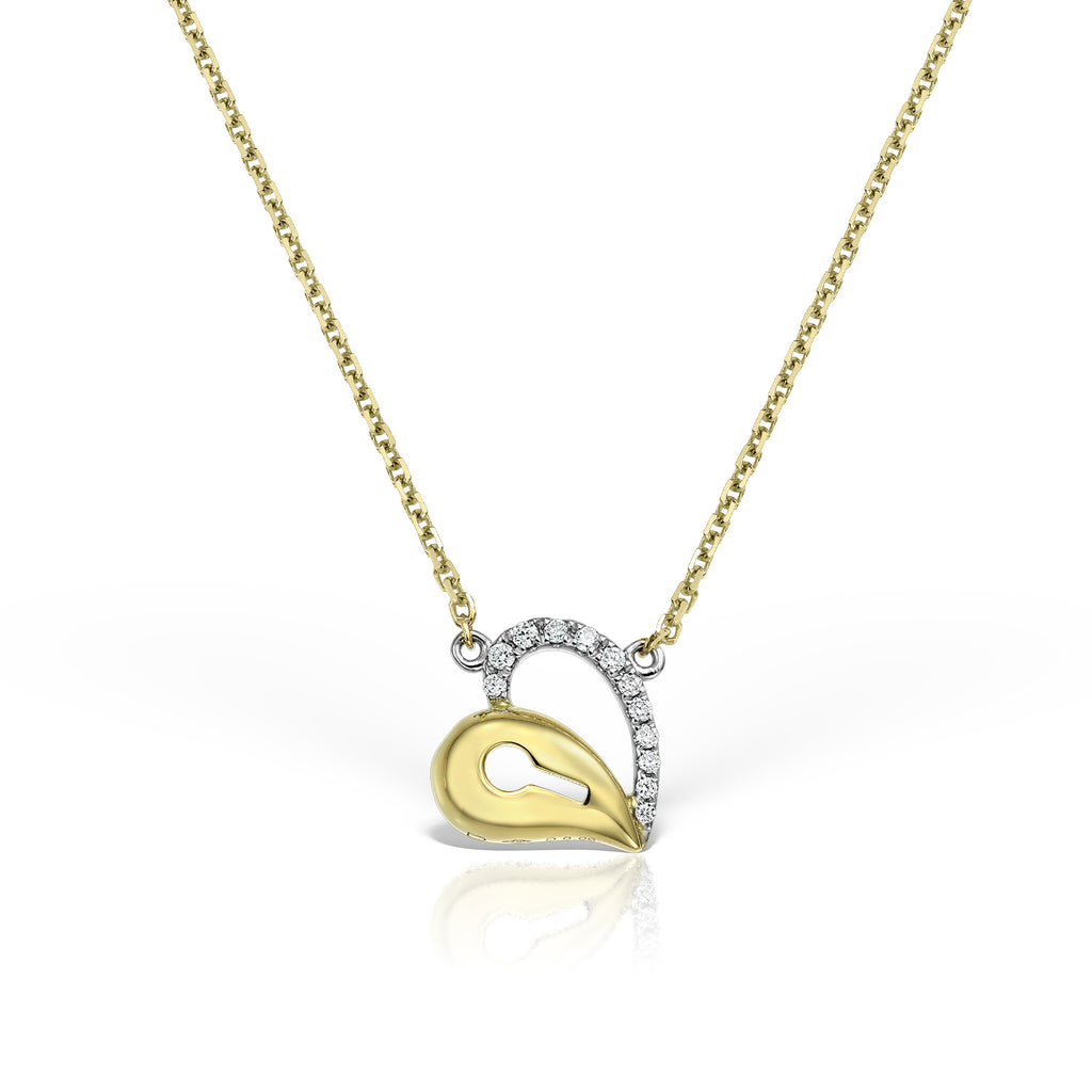 <b>Key of Love</b><br>Pendant in Gold with Diamonds - Dita Von Helen