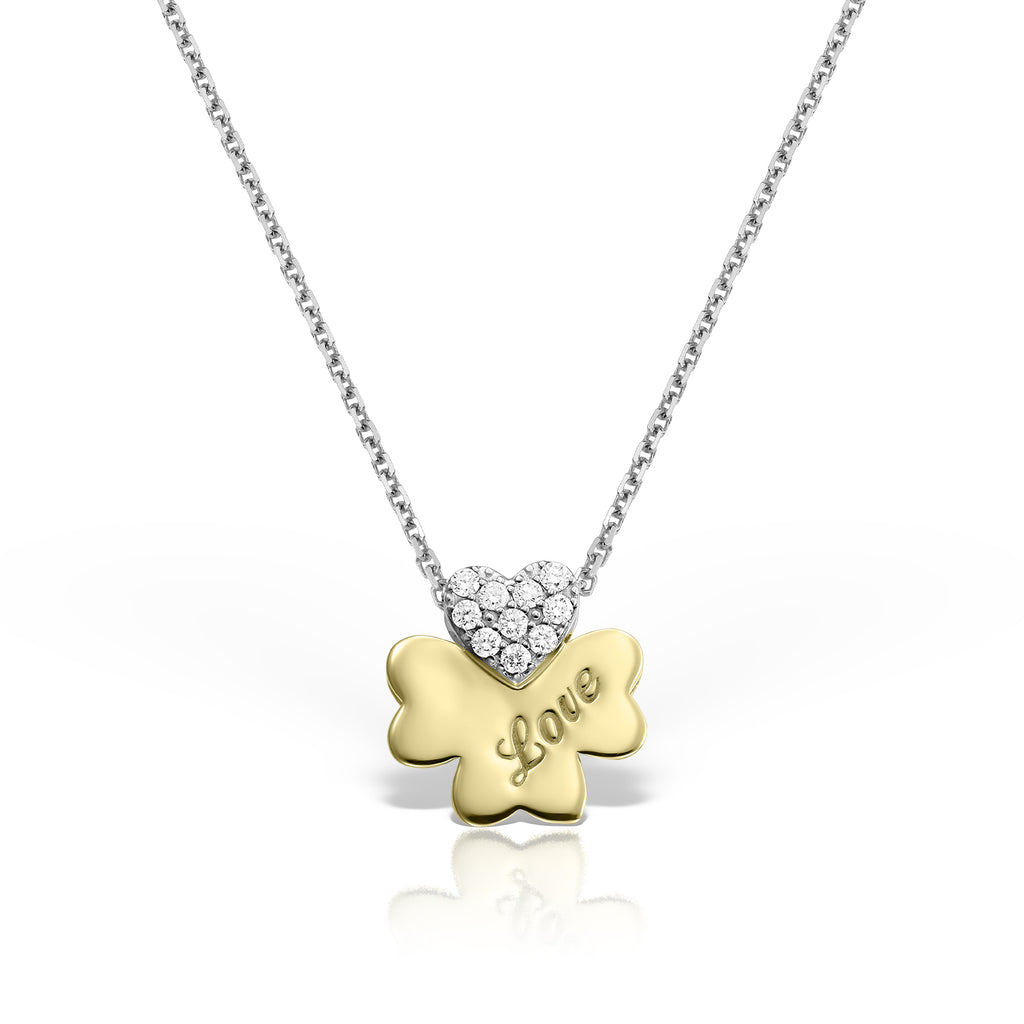 <b>Good Luck Love</b><br>Pendant in Rose Gold with Diamonds - Dita Von Helen