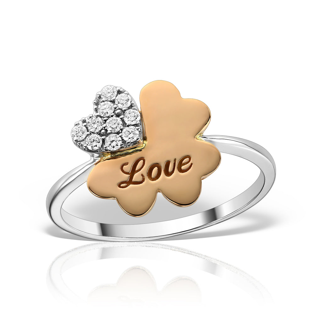 <b>Good Luck Love</b><br>Ring in Rose and White Gold with Diamonds - Dita Von Helen