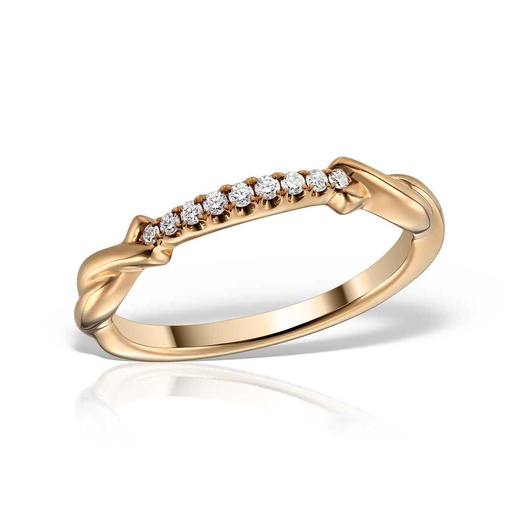 <b>Classic Round</b><br>Ring in Rose Gold with Diamonds - Dita Von Helen