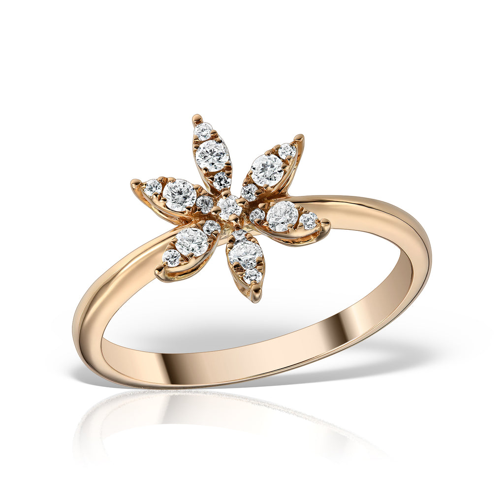 <b>Classic Flower</b><br>Rings in Rose Gold with Diamonds - Dita Von Helen