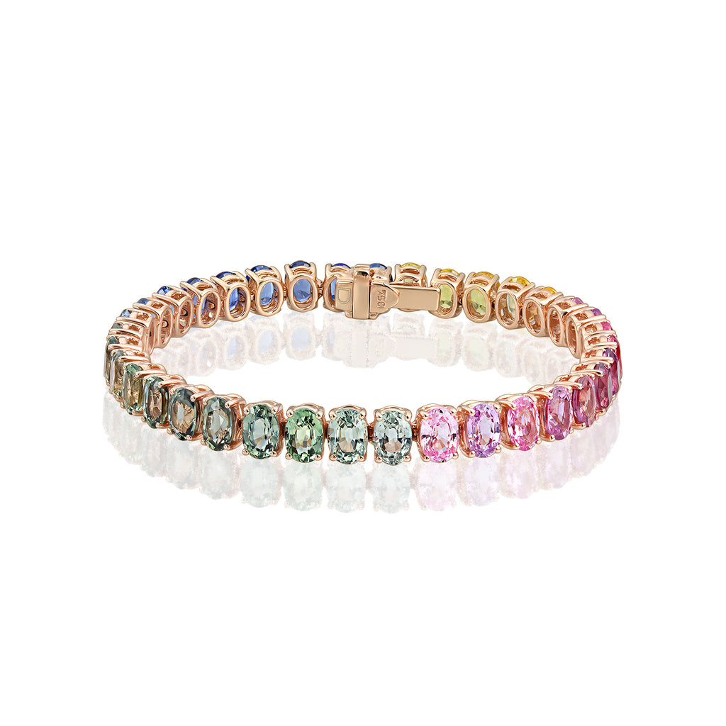 <b>Rainbow Magic</b><br>Bracelet in Rose Gold with Sapphires - Dita Von Helen