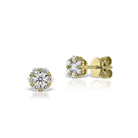 <b>Classic Round</b><br>Earrings in Gold with Diamonds - Dita Von Helen